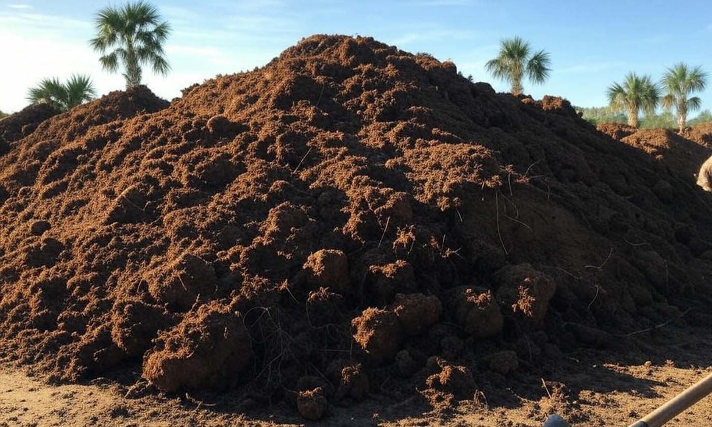Sod, dirt, and soil at a landscaper's job site in Union Park, FL.
